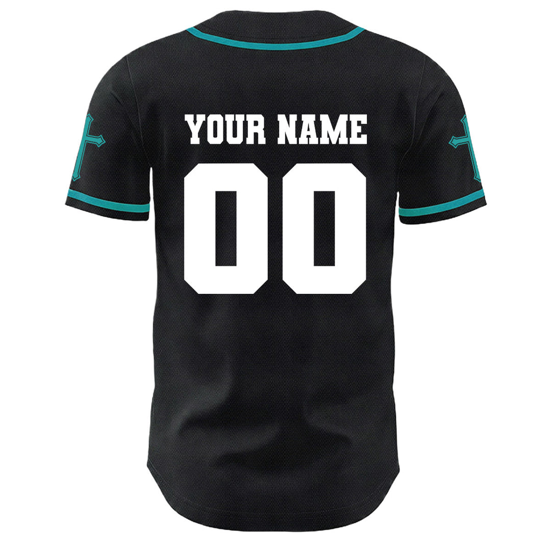 Christianartworkshop Jesus Crucifixion Custom Name Number Cross Sleeve Unisex Baseball Jersey - image 25