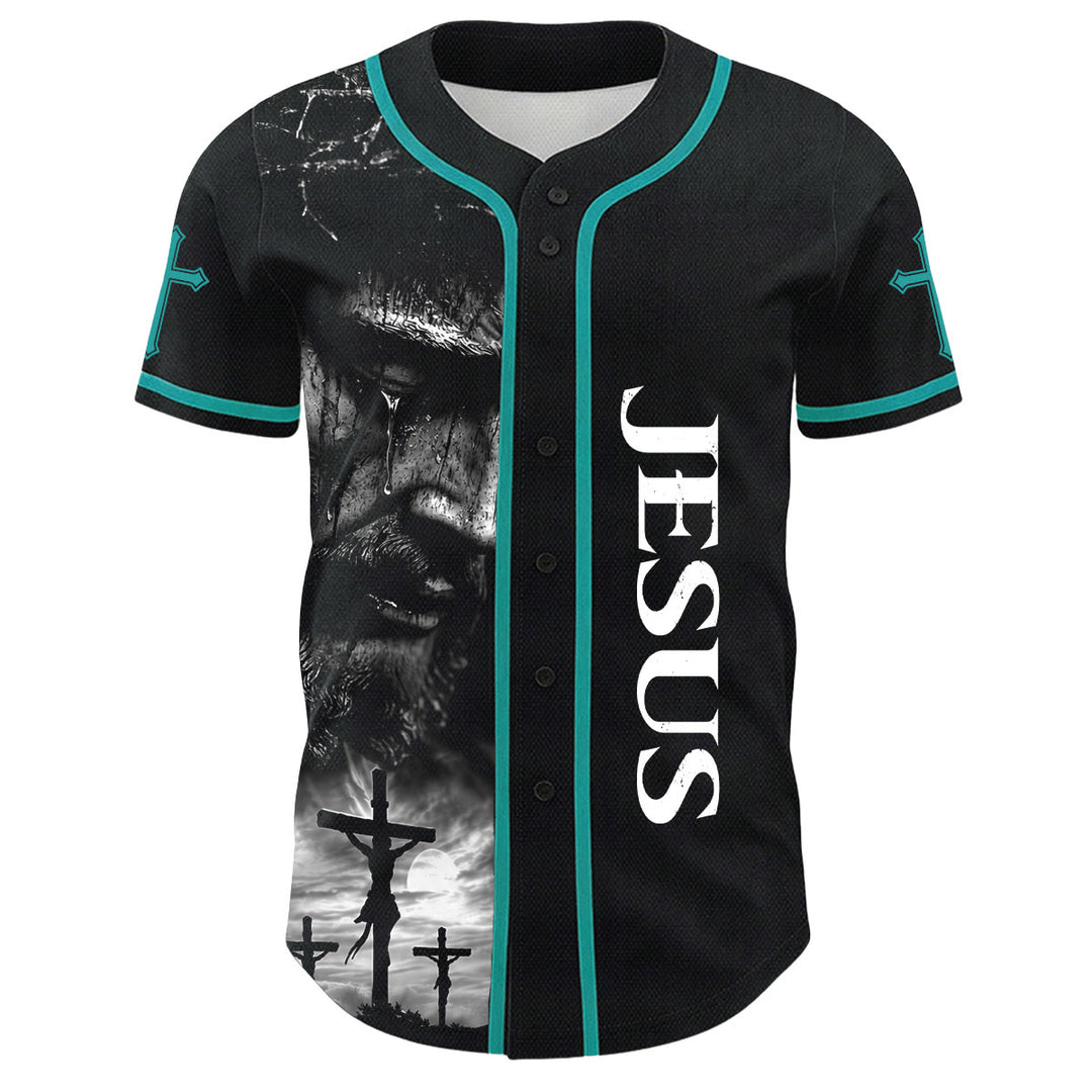 Christianartworkshop Jesus Crucifixion Custom Name Number Cross Sleeve Unisex Baseball Jersey - image 26