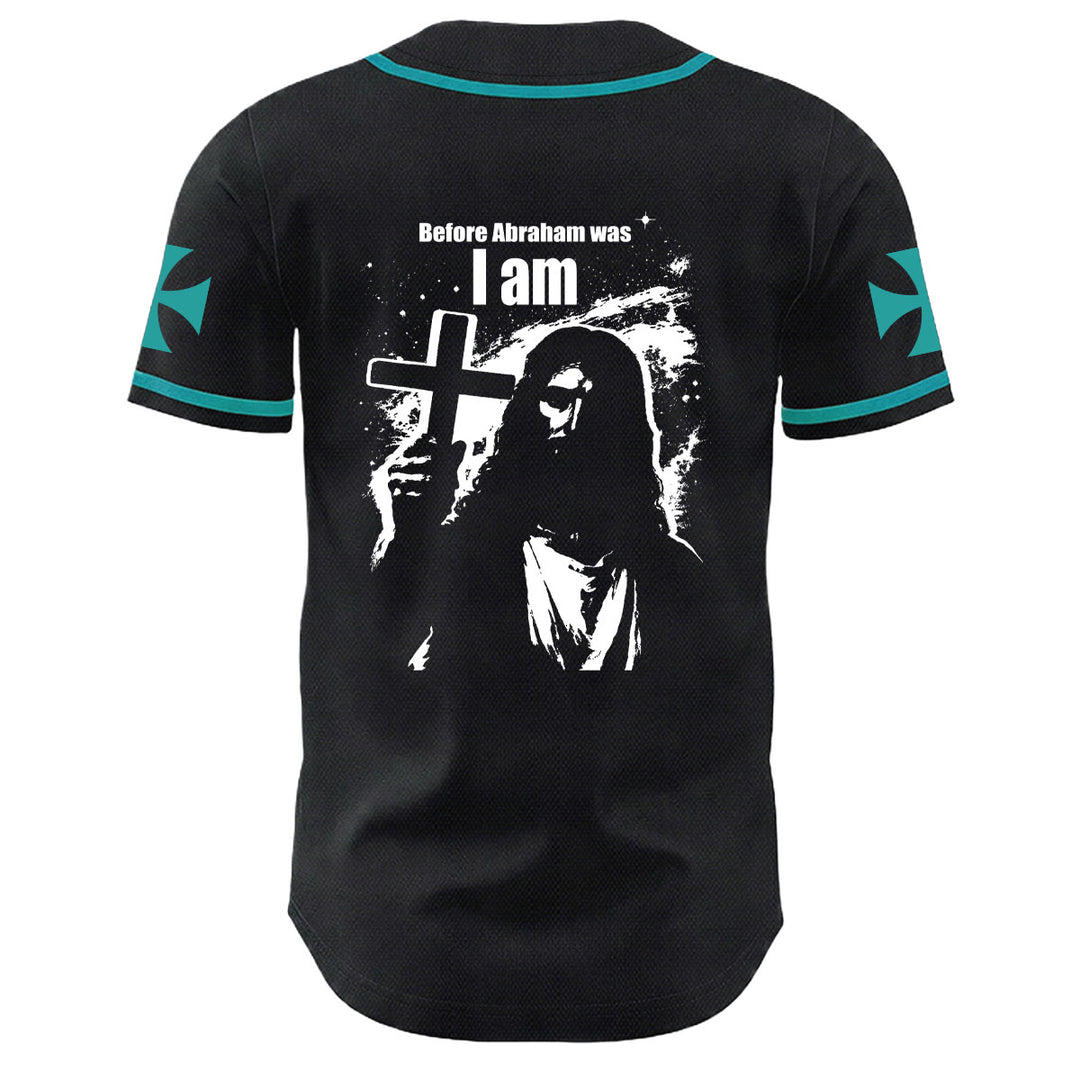 Christianartworkshop Before Abraham Was I Am Jesus Cross Nail Graphic Unisex Baseball Jersey - image 25