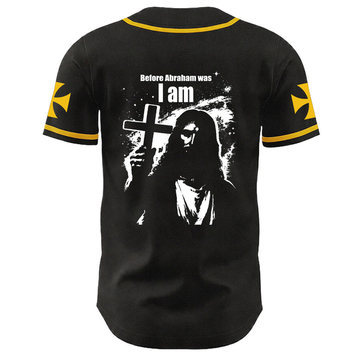 Christianartworkshop Before Abraham Was I Am Jesus Cross Nail Graphic Unisex Baseball Jersey - image 4