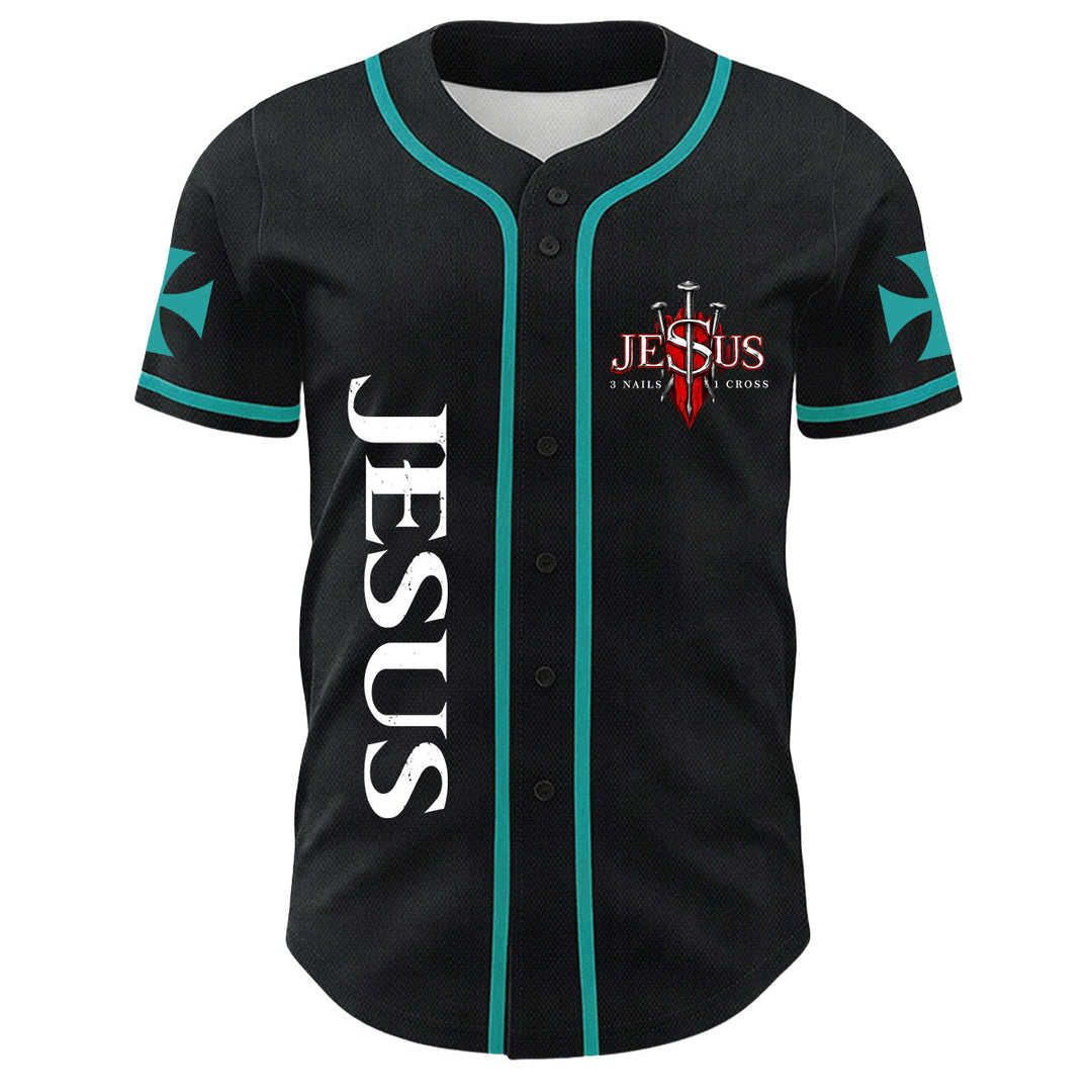 Christianartworkshop Before Abraham Was I Am Jesus Cross Nail Graphic Unisex Baseball Jersey - image 26