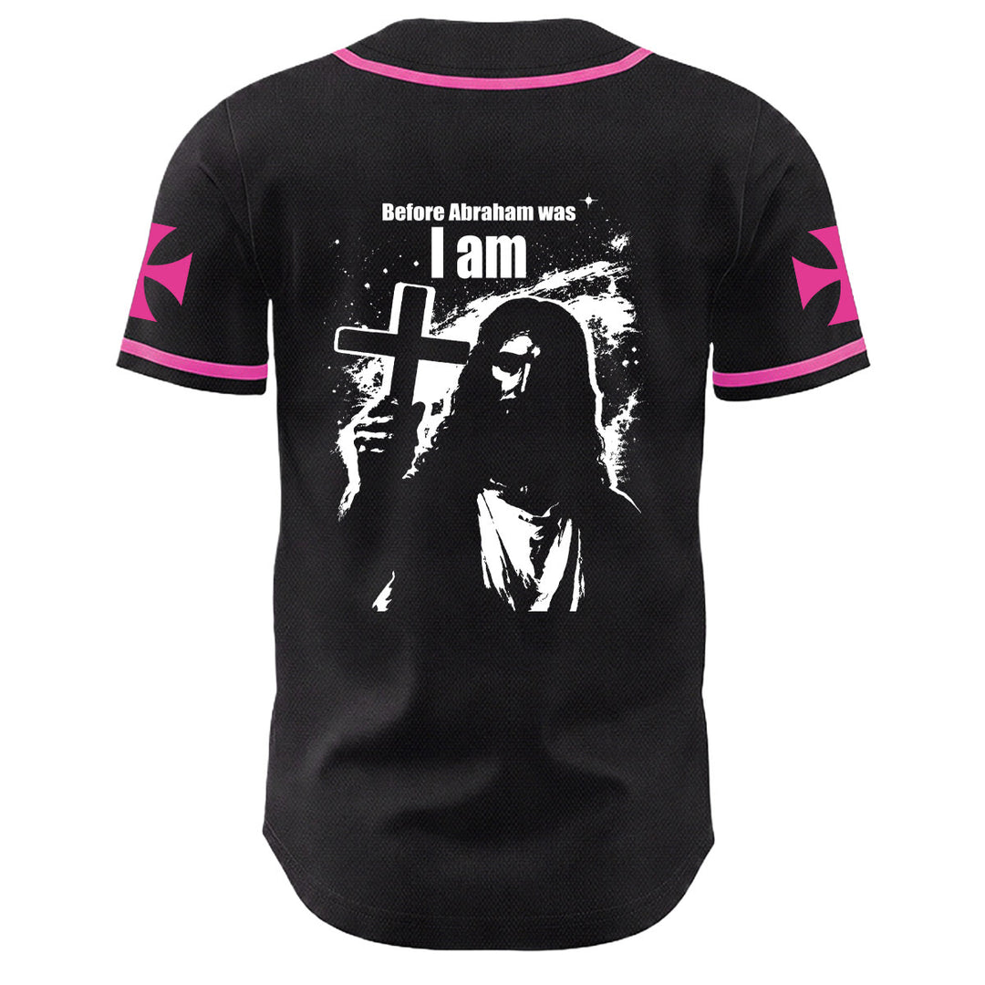 Christianartworkshop Before Abraham Was I Am Jesus Cross Nail Graphic Unisex Baseball Jersey - image 13