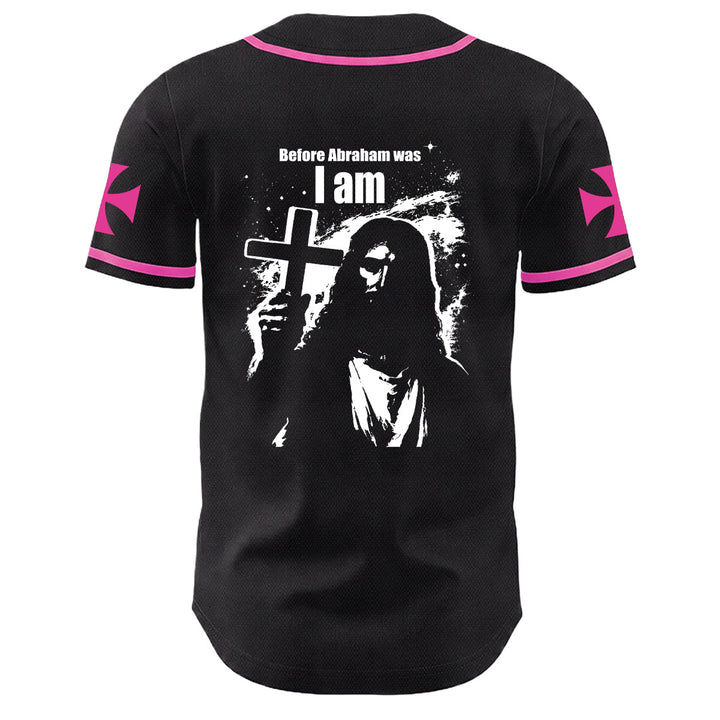 Christianartworkshop Before Abraham Was I Am Jesus Cross Nail Graphic Unisex Baseball Jersey - image 13