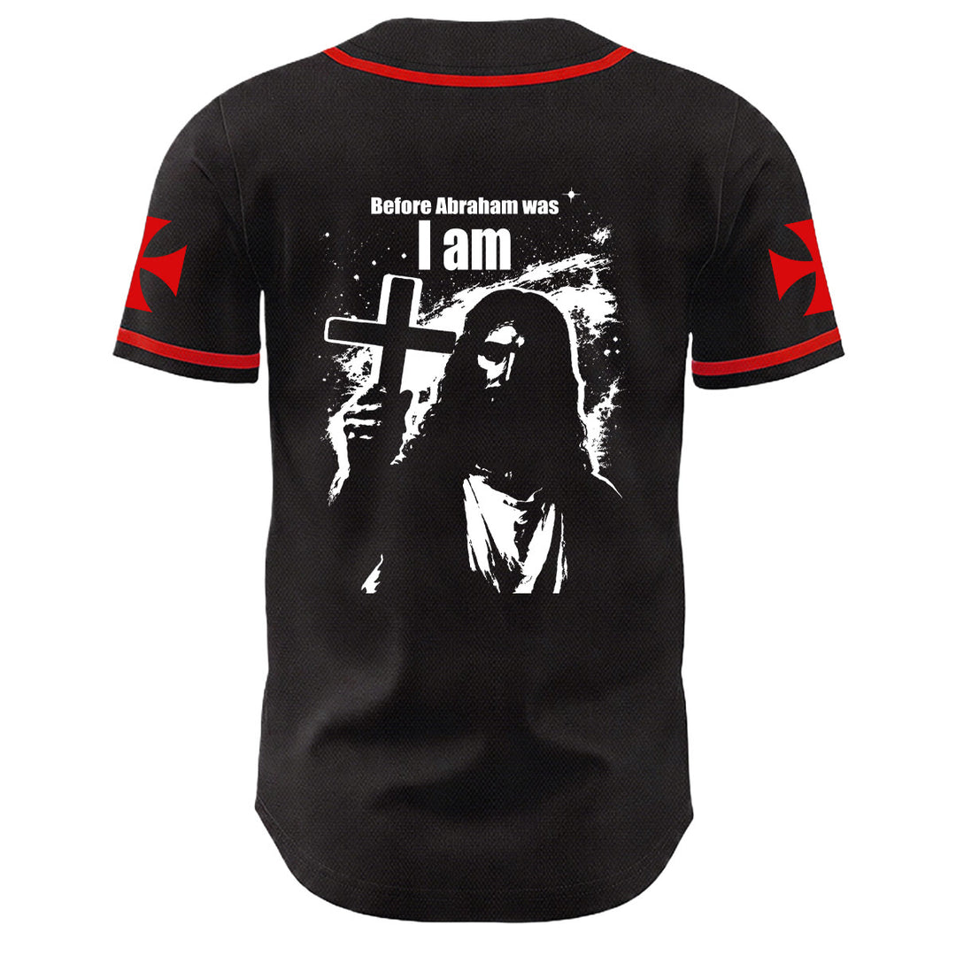 Christianartworkshop Before Abraham Was I Am Jesus Cross Nail Graphic Unisex Baseball Jersey - image 16