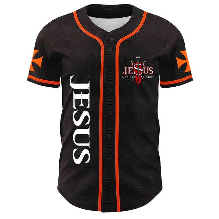 Christianartworkshop Before Abraham Was I Am Jesus Cross Nail Graphic Unisex Baseball Jersey - image 2