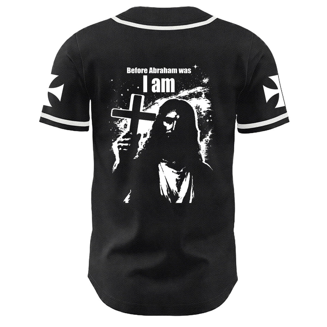 Christianartworkshop Before Abraham Was I Am Jesus Cross Nail Graphic Unisex Baseball Jersey - image 10