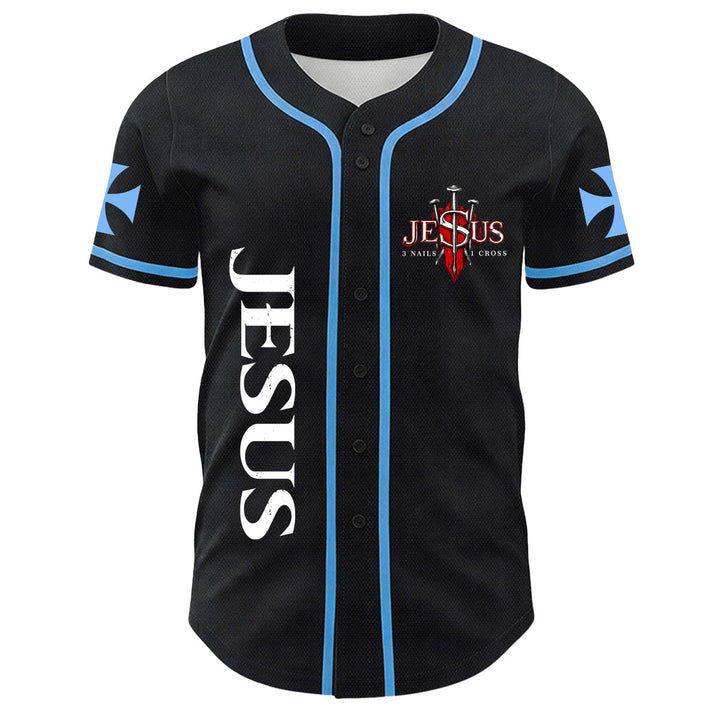 Christianartworkshop Before Abraham Was I Am Jesus Cross Nail Graphic Unisex Baseball Jersey - image 8