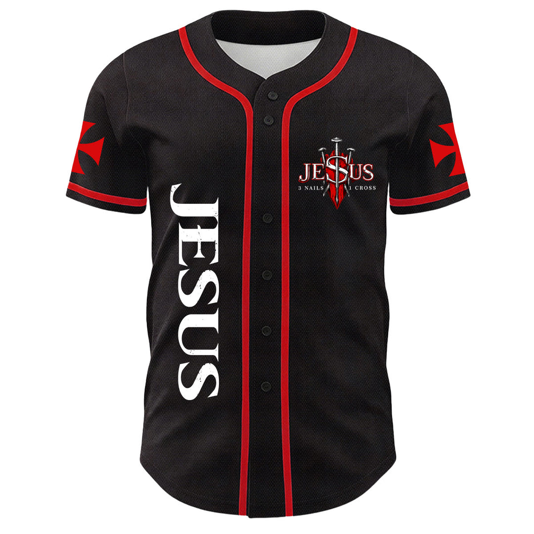Christianartworkshop Before Abraham Was I Am Jesus Cross Nail Graphic Unisex Baseball Jersey - image 17