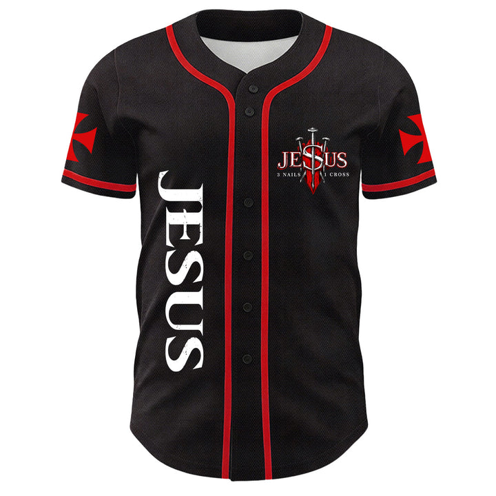 Christianartworkshop Before Abraham Was I Am Jesus Cross Nail Graphic Unisex Baseball Jersey - image 17