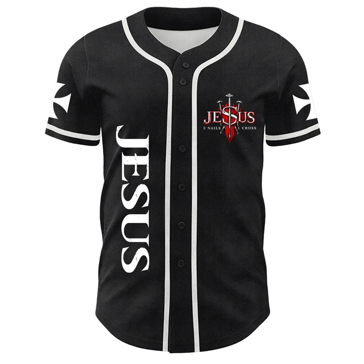 Christianartworkshop Before Abraham Was I Am Jesus Cross Nail Graphic Unisex Baseball Jersey - image 11
