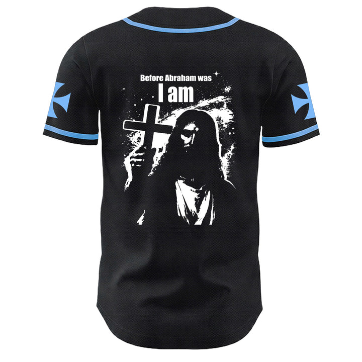 Christianartworkshop Before Abraham Was I Am Jesus Cross Nail Graphic Unisex Baseball Jersey - image 7
