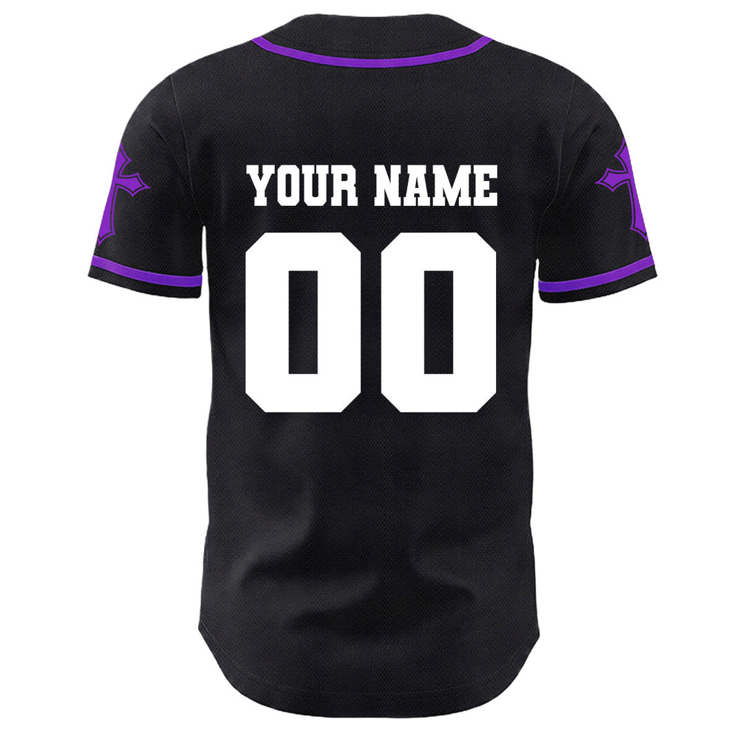 Christianartworkshop Crown Of Thorns Jesus Custom Name Number Cross Sleeve Unisex Baseball Jersey - image 23