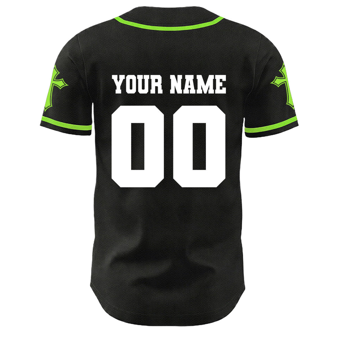 Christianartworkshop Crown Of Thorns Jesus Custom Name Number Cross Sleeve Unisex Baseball Jersey - image 19