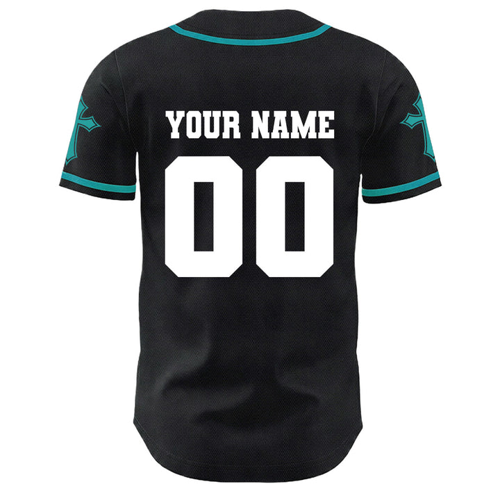 Christianartworkshop Crown Of Thorns Jesus Custom Name Number Cross Sleeve Unisex Baseball Jersey - image 25