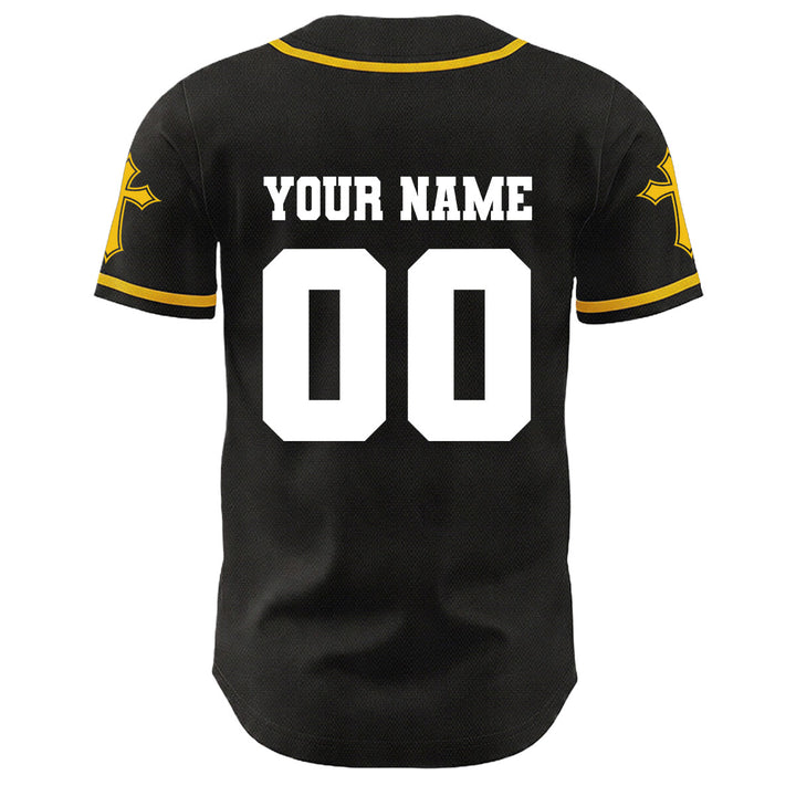 Christianartworkshop Crown Of Thorns Jesus Custom Name Number Cross Sleeve Unisex Baseball Jersey - image 4