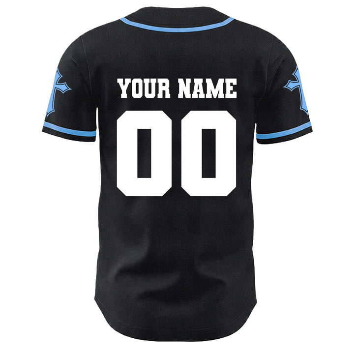 Christianartworkshop Crown Of Thorns Jesus Custom Name Number Cross Sleeve Unisex Baseball Jersey - image 7