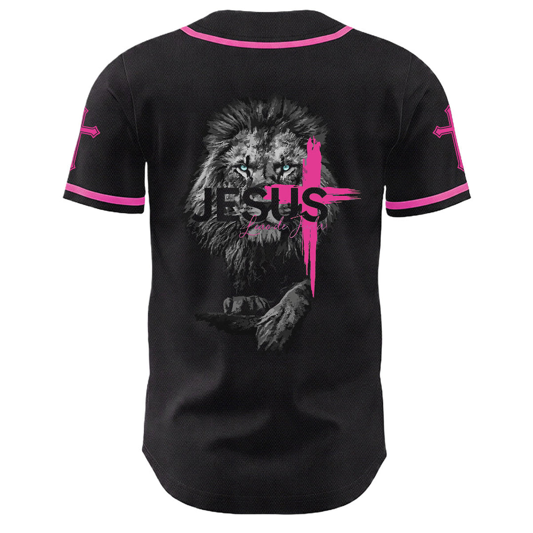 Christianartworkshop Lion Of Judah Jesus Cross Graphic Unisex Baseball Jersey - image 1
