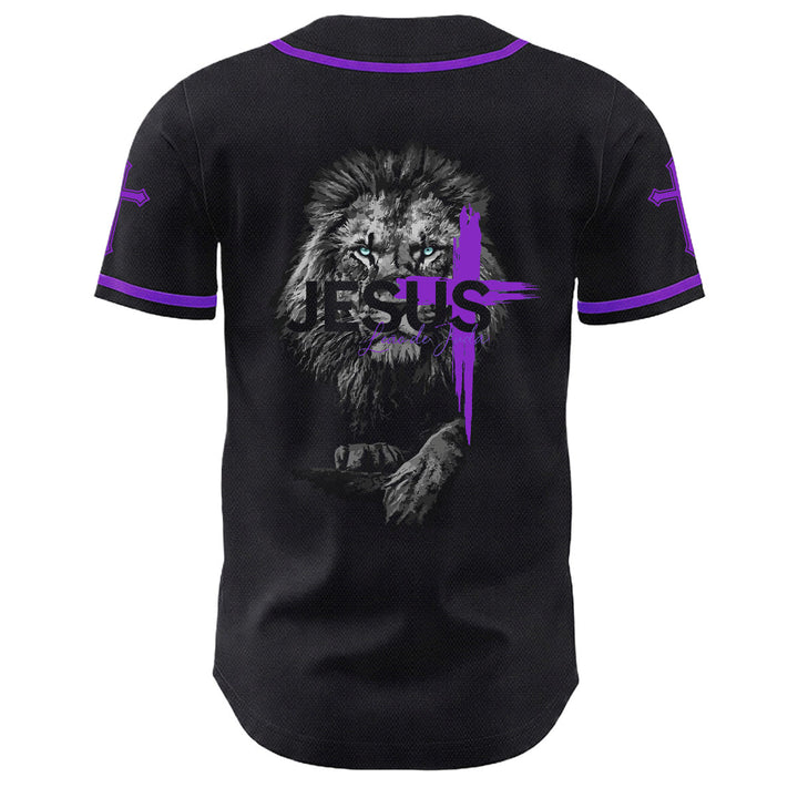 Christianartworkshop Lion Of Judah Jesus Cross Graphic Unisex Baseball Jersey - image 22