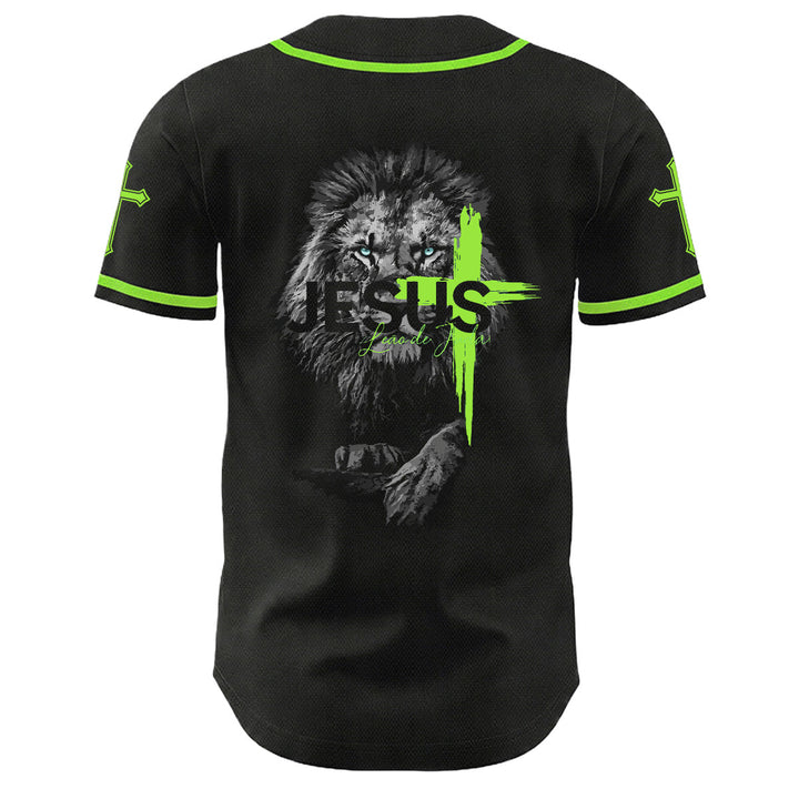 Christianartworkshop Lion Of Judah Jesus Cross Graphic Unisex Baseball Jersey - image 19