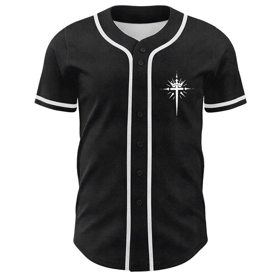 Christianartworkshop Yeshua Crown Of Thorns Cross Angel Wings Unisex Baseball Jersey - image 2