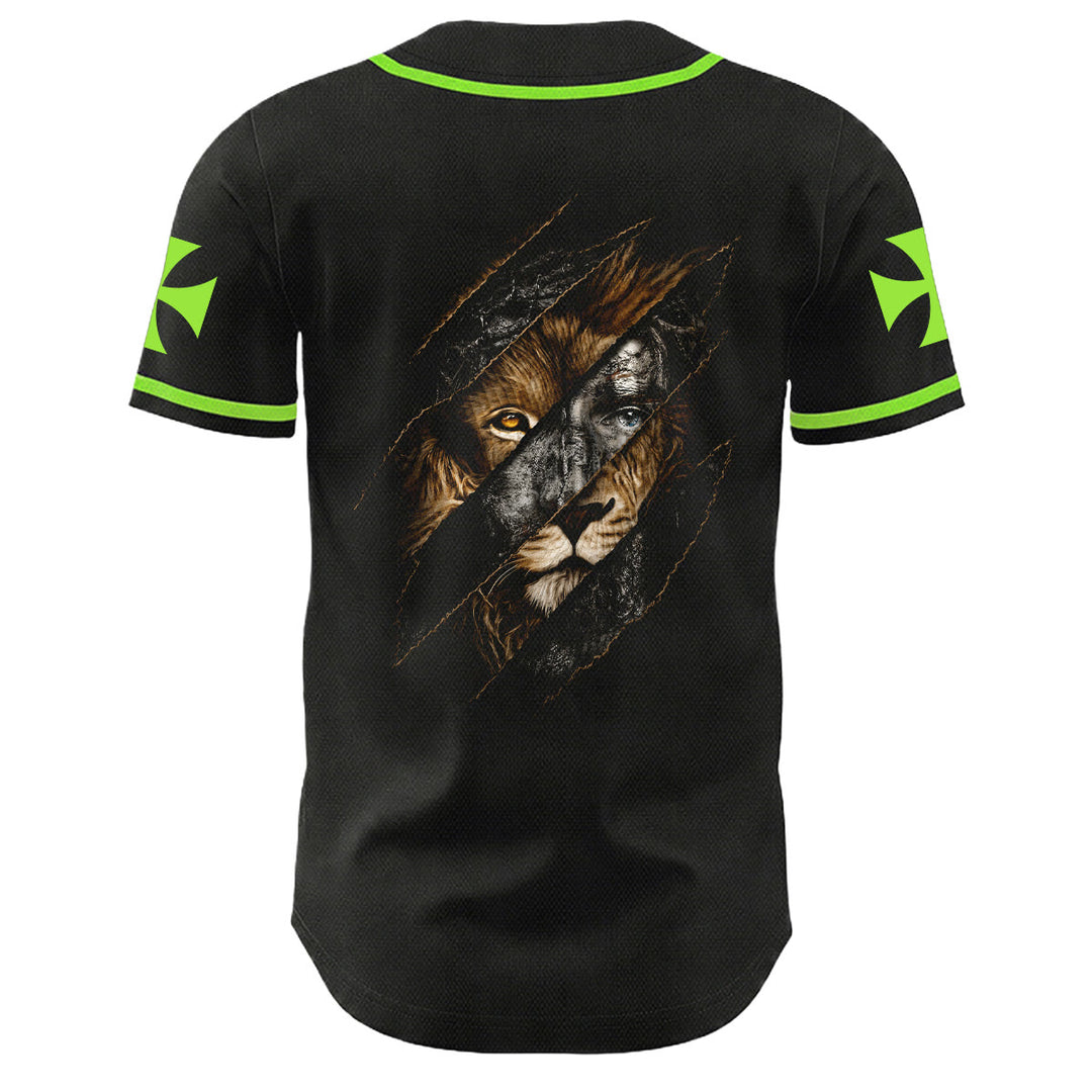 Christianartworkshop Jesus Lion Of Judah Torn Scratch 3 Nails Cross Unisex Baseball Jersey - image 19