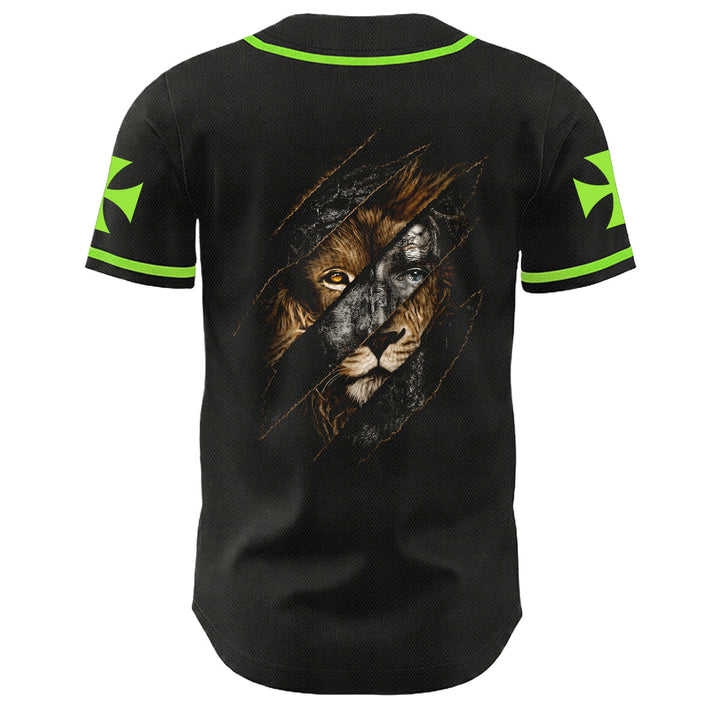 Christianartworkshop Jesus Lion Of Judah Torn Scratch 3 Nails Cross Unisex Baseball Jersey - image 19