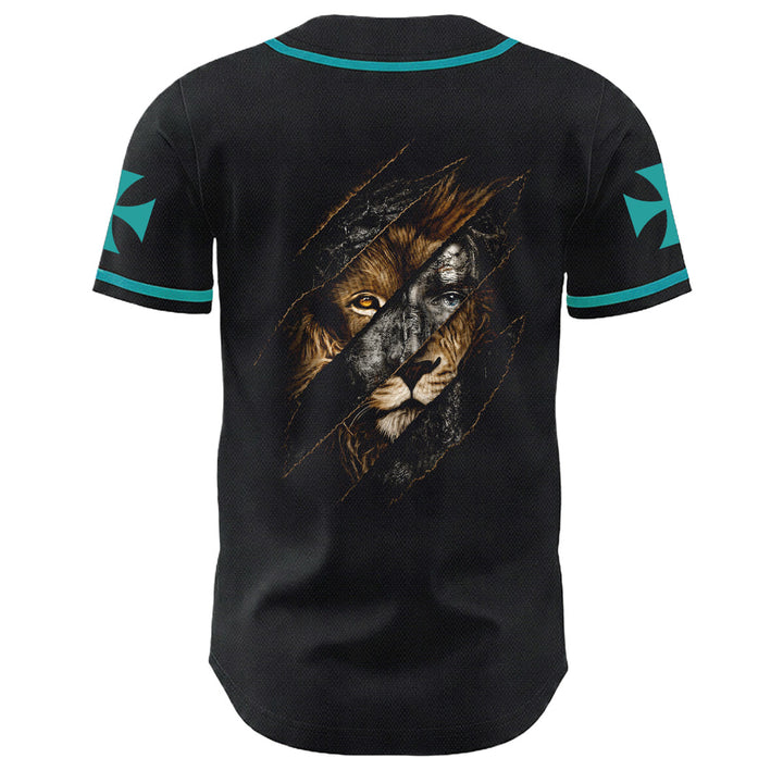 Christianartworkshop Jesus Lion Of Judah Torn Scratch 3 Nails Cross Unisex Baseball Jersey - image 25