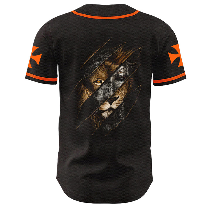 Christianartworkshop Jesus Lion Of Judah Torn Scratch 3 Nails Cross Unisex Baseball Jersey - image 16