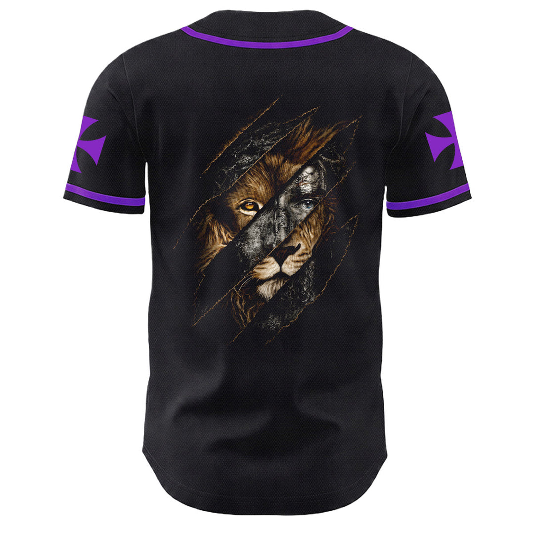Christianartworkshop Jesus Lion Of Judah Torn Scratch 3 Nails Cross Unisex Baseball Jersey - image 22