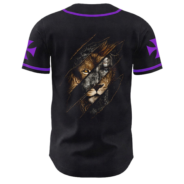 Christianartworkshop Jesus Lion Of Judah Torn Scratch 3 Nails Cross Unisex Baseball Jersey - image 22