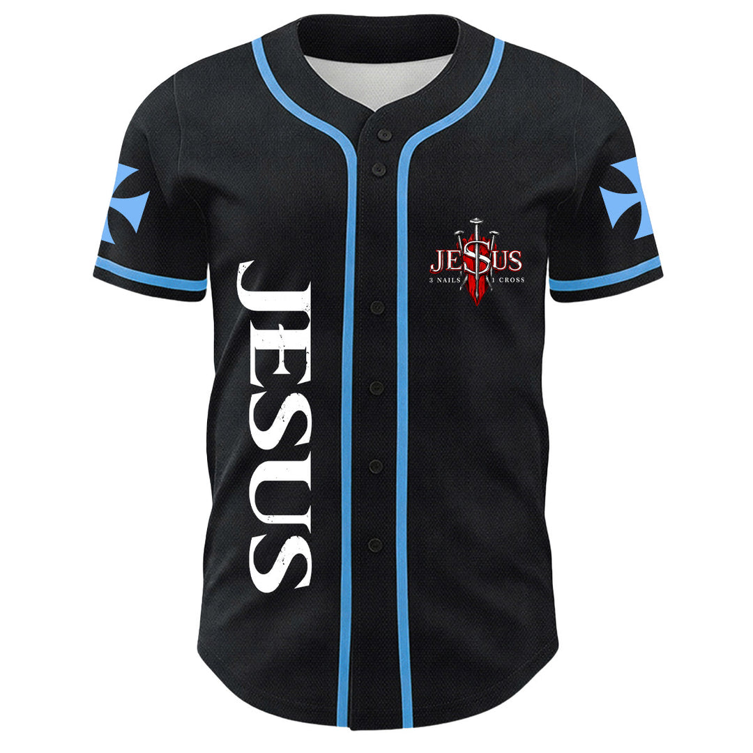 Christianartworkshop Jesus Lion Of Judah Torn Scratch 3 Nails Cross Unisex Baseball Jersey - image 8