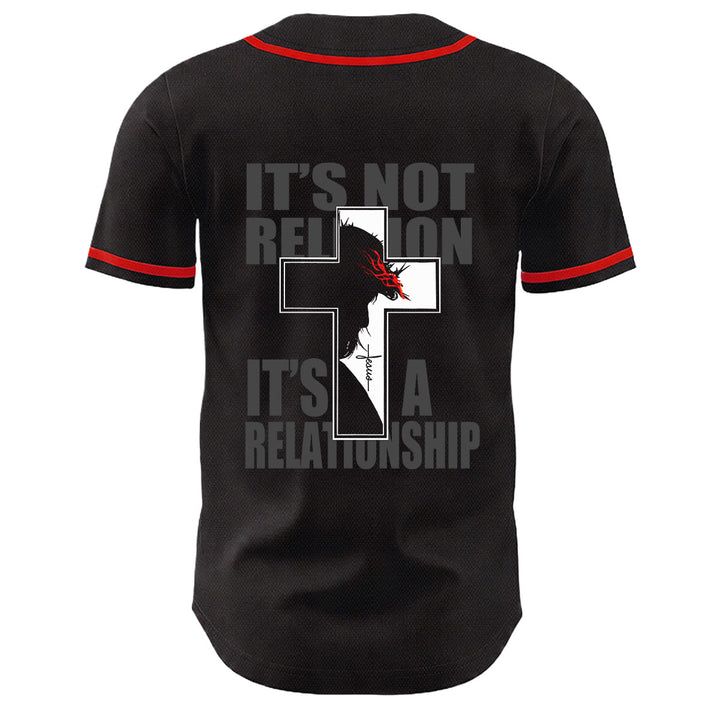 Christian Virgin Mary Jesus Crucifix Cross Graphic Baseball Jersey - image 1
