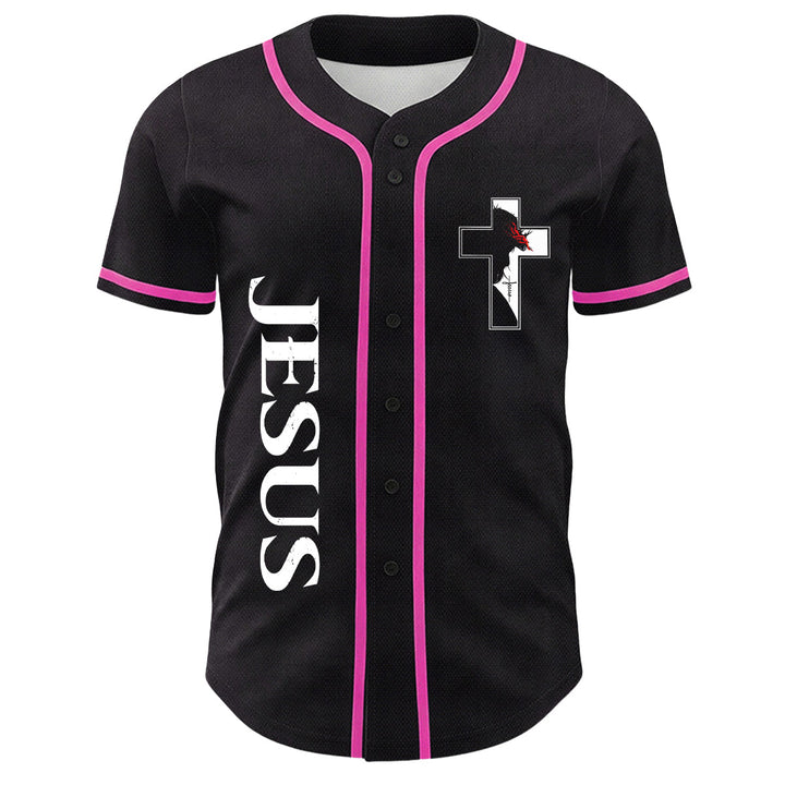 Christian Virgin Mary Jesus Crucifix Cross Graphic Baseball Jersey - image 8
