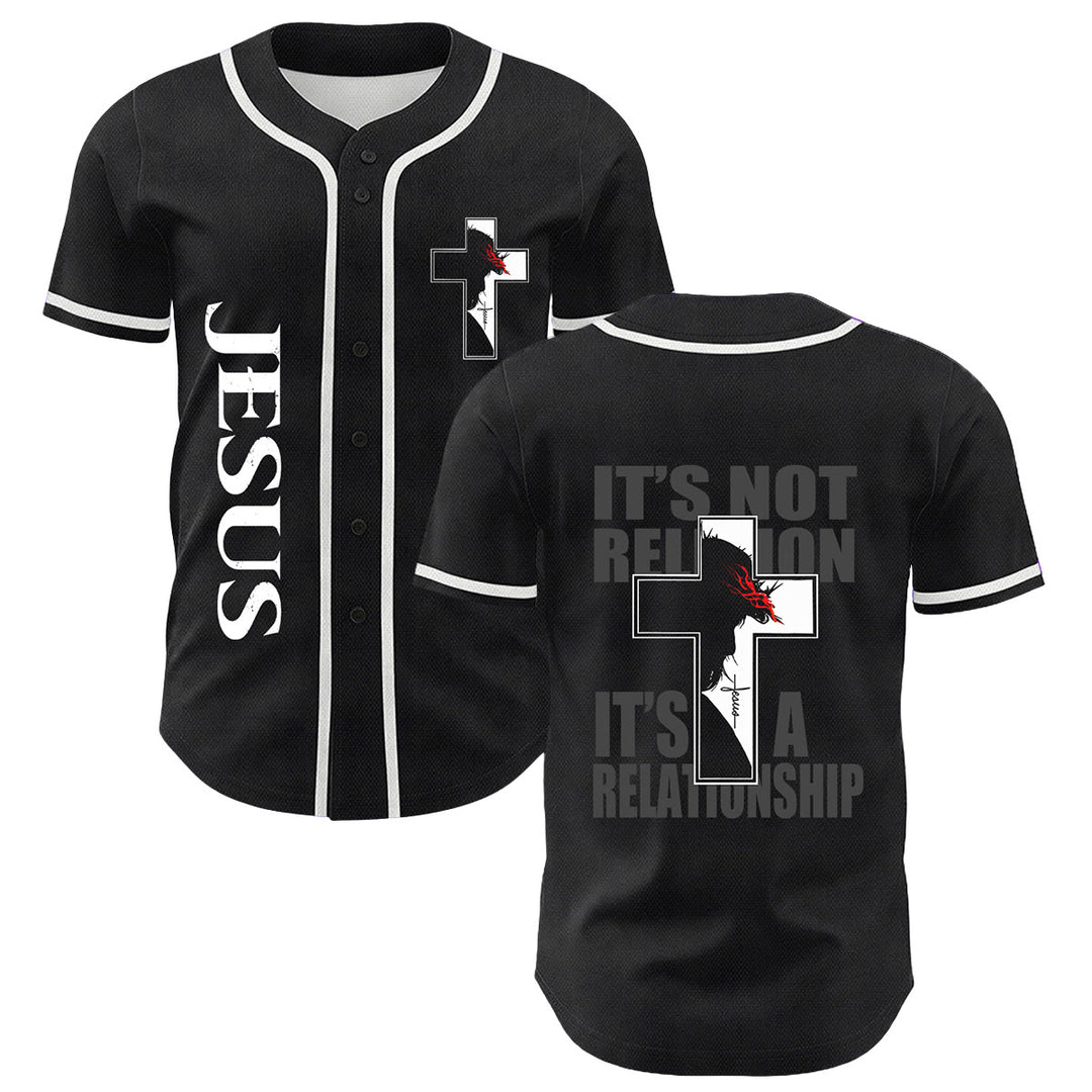 Christian Virgin Mary Jesus Crucifix Cross Graphic Baseball Jersey - White - 5XL - image 3