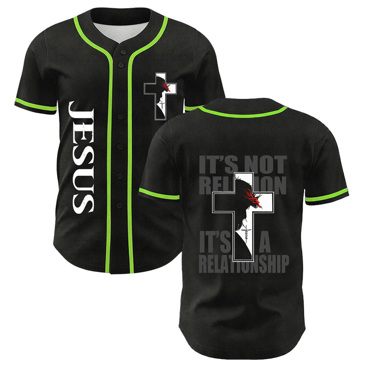 Christian Virgin Mary Jesus Crucifix Cross Graphic Baseball Jersey - Light Green - 5XL - image 21