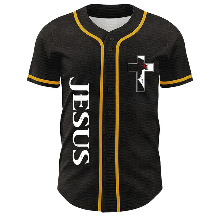 Christian Virgin Mary Jesus Crucifix Cross Graphic Baseball Jersey - image 11
