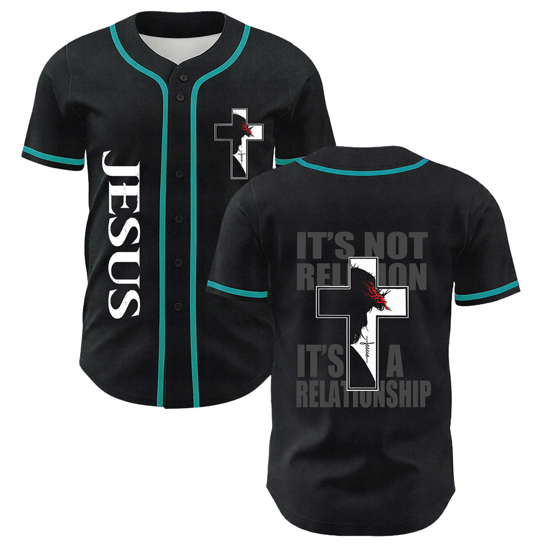 Christian Virgin Mary Jesus Crucifix Cross Graphic Baseball Jersey - Dark Green - 5XL - image 12