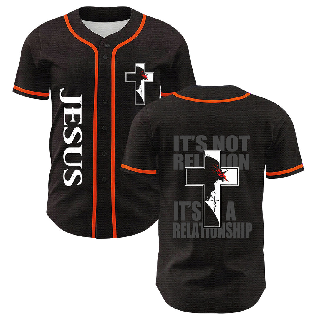 Christian Virgin Mary Jesus Crucifix Cross Graphic Baseball Jersey - Orange - 5XL - image 18