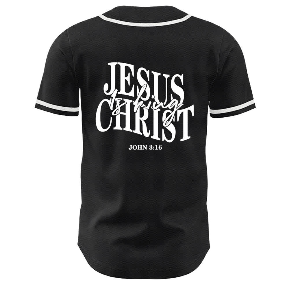 Christianartworkshop Jesus Is King John 3:16 Unisex Baseball Jersey - image 4