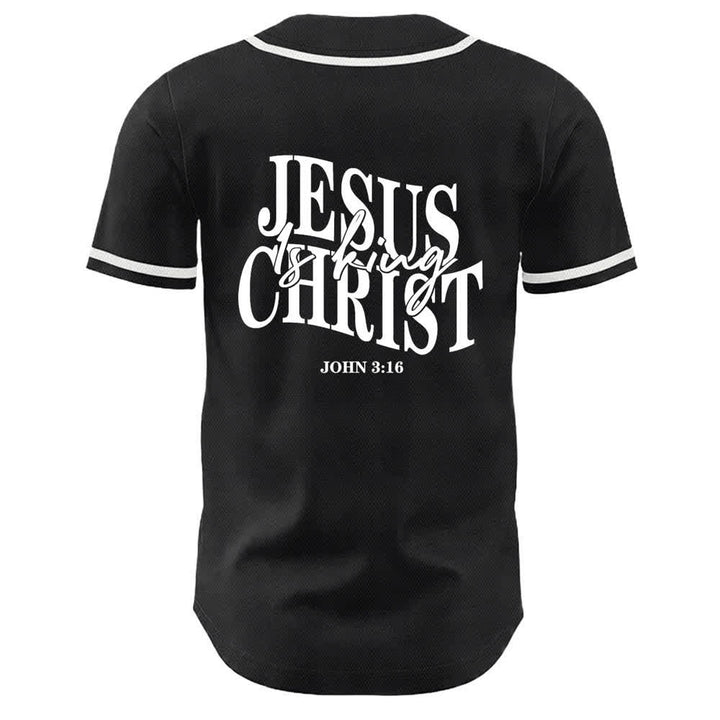 Christianartworkshop Jesus Is King John 3:16 Unisex Baseball Jersey - image 4