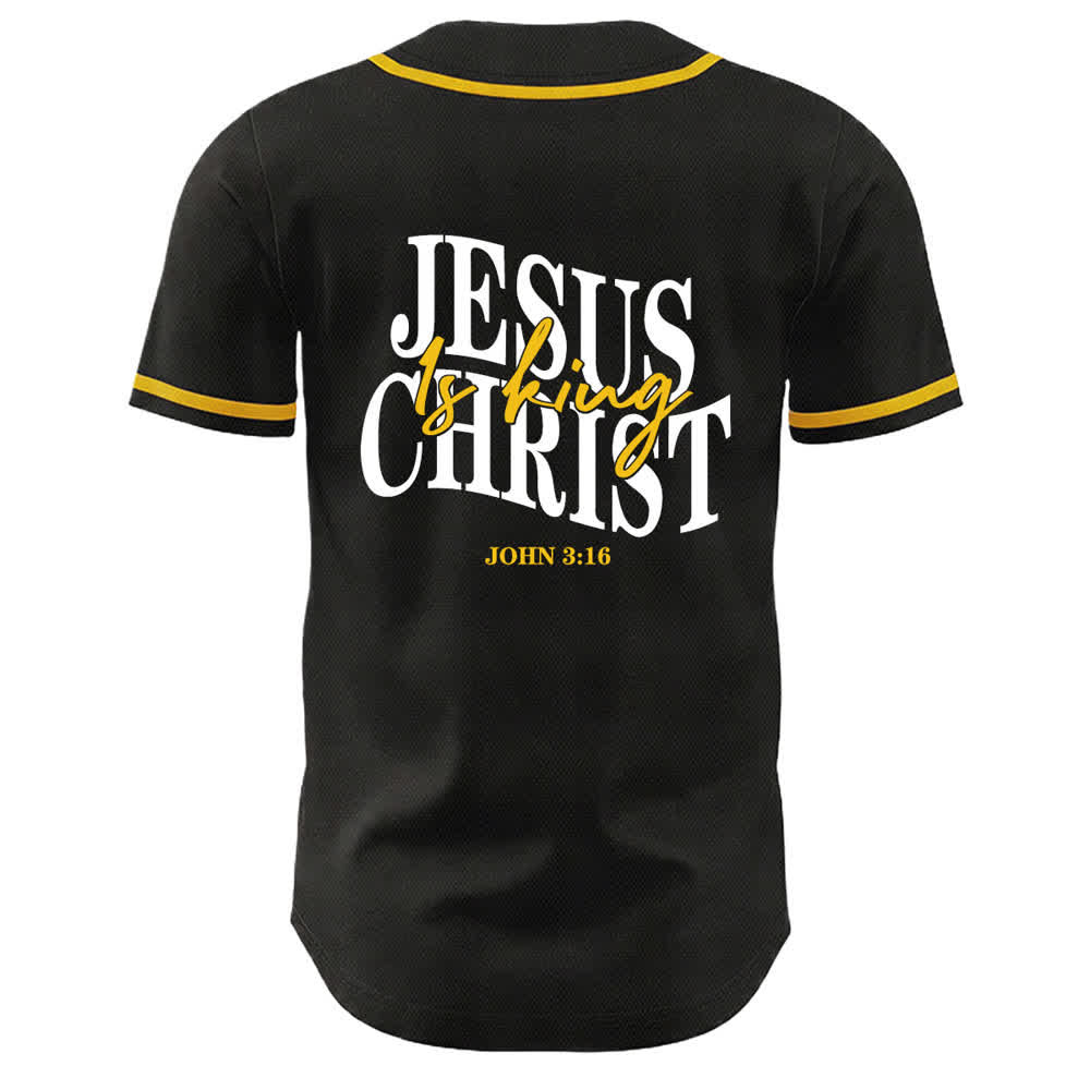 Christianartworkshop Jesus Is King John 3:16 Unisex Baseball Jersey - image 1