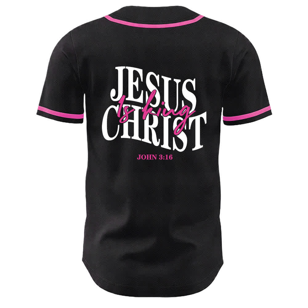 Christianartworkshop Jesus Is King John 3:16 Unisex Baseball Jersey - image 7