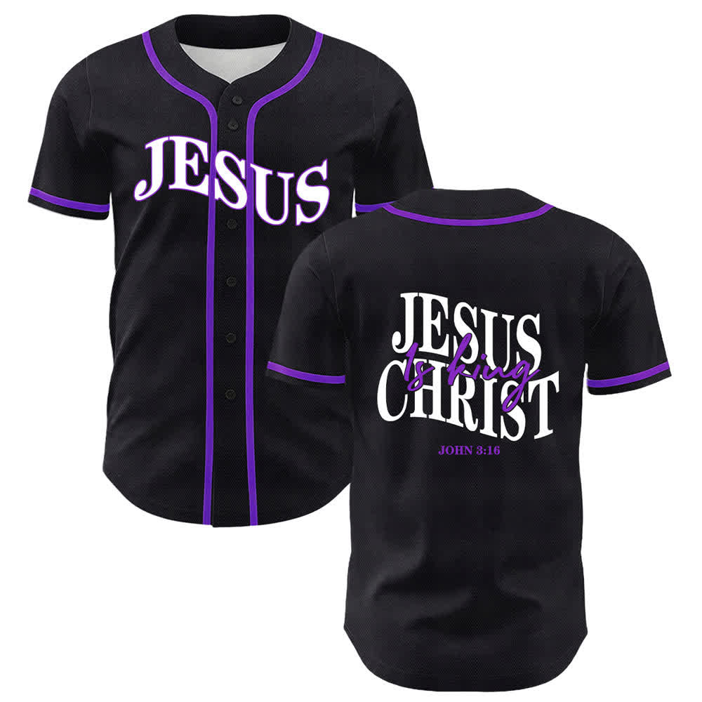 Christianartworkshop Jesus Is King John 3:16 Unisex Baseball Jersey - Purple - 5XL - image 21