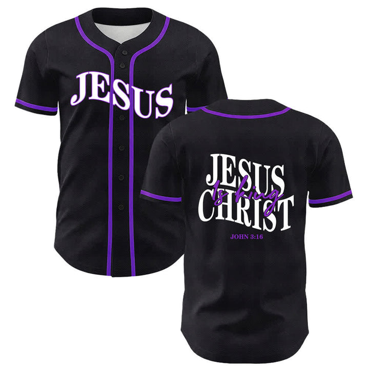 Christianartworkshop Jesus Is King John 3:16 Unisex Baseball Jersey - Purple - 5XL - image 21