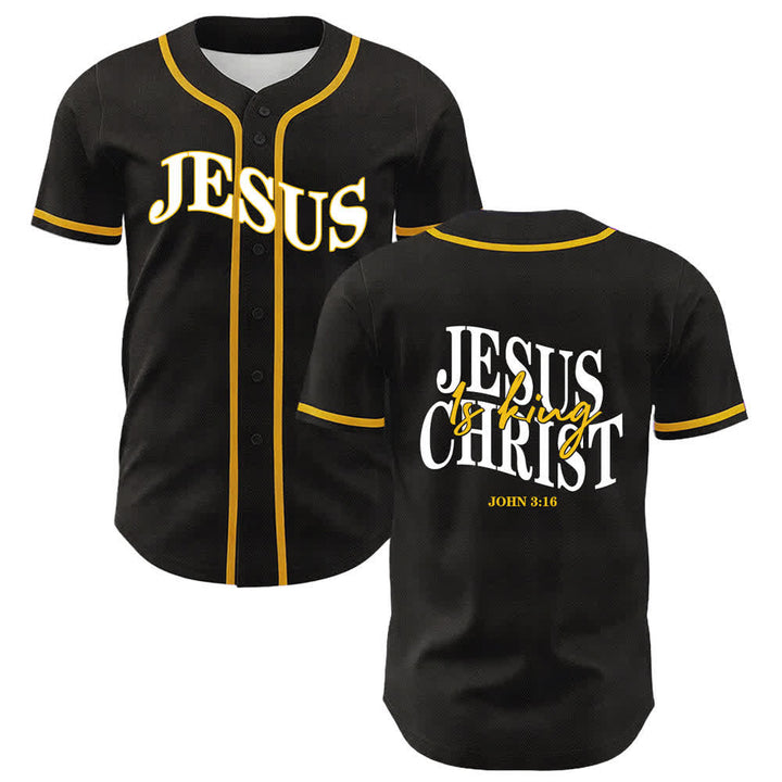 Christianartworkshop Jesus Is King John 3:16 Unisex Baseball Jersey - Yellow - 5XL - image 0