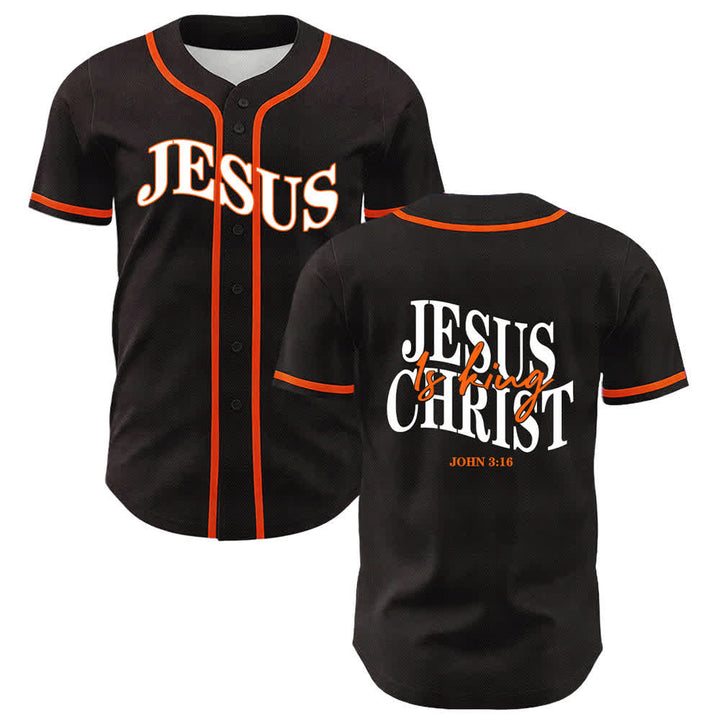 Christianartworkshop Jesus Is King John 3:16 Unisex Baseball Jersey - Orange - 5XL - image 15