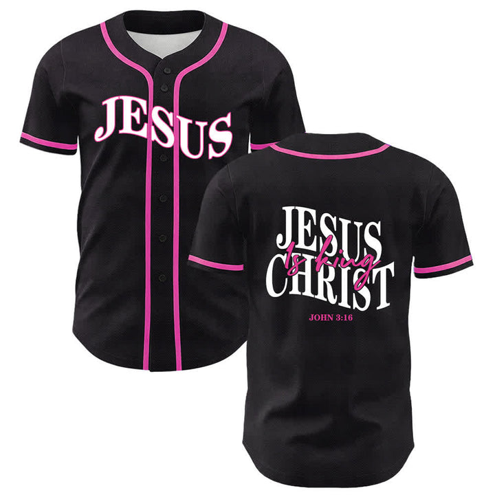Christianartworkshop Jesus Is King John 3:16 Unisex Baseball Jersey - Pink - 5XL - image 6