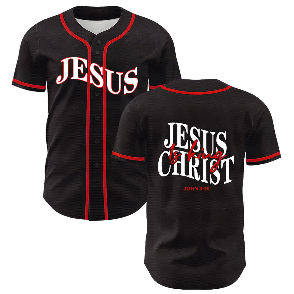 Christianartworkshop Jesus Is King John 3:16 Unisex Baseball Jersey - Red - 5XL - image 12