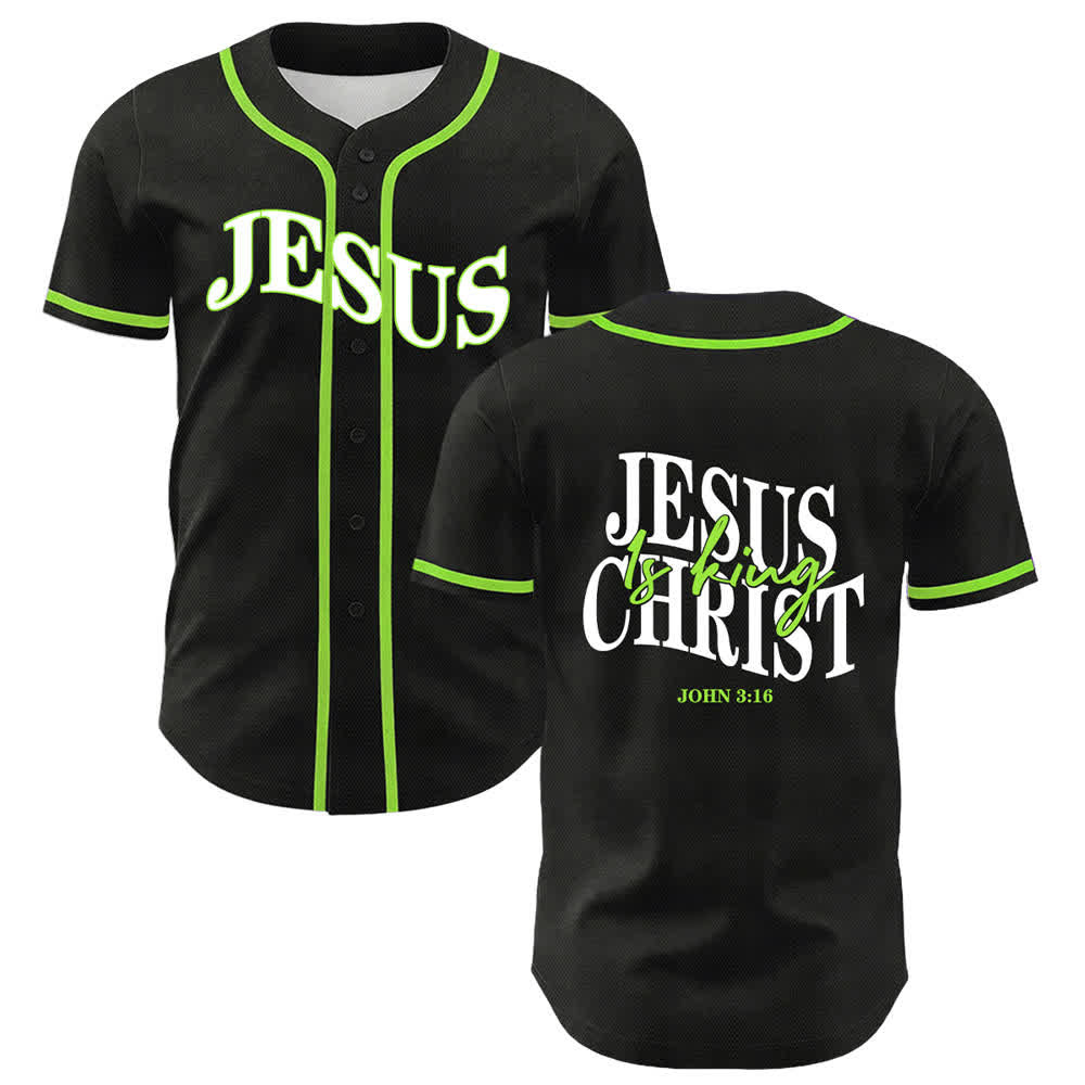 Christianartworkshop Jesus Is King John 3:16 Unisex Baseball Jersey - Light Green - 5XL - image 18