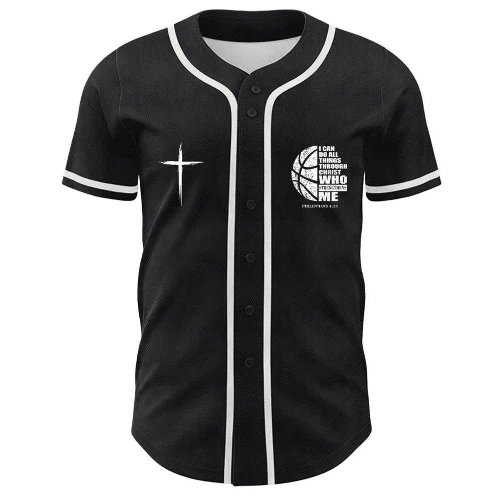 Christianartworkshop Basketball I Can Do All Things Through Christ Unisex Baseball Jersey - image 2